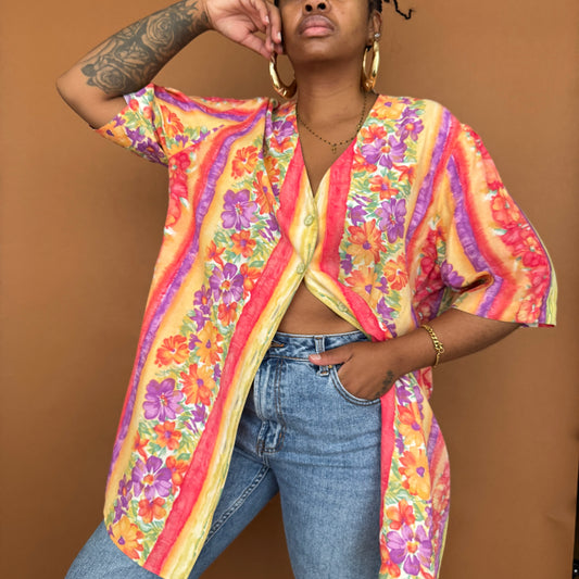 Newly Added: Vintage Graphic Floral Blouse