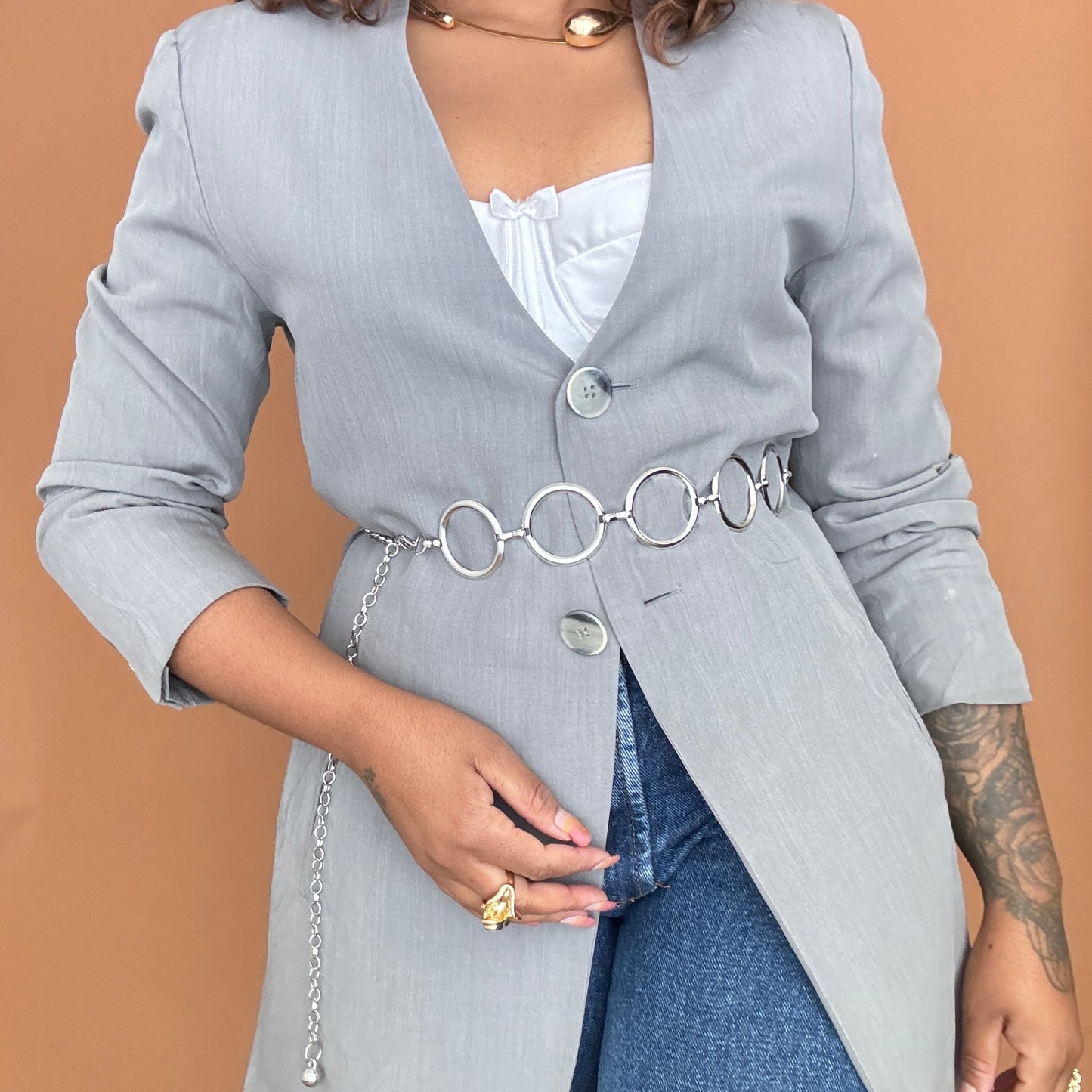 Sale: Vintage Collarless Blazer