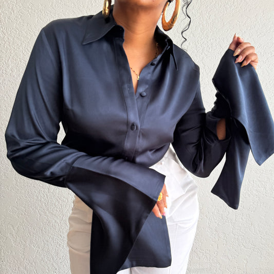 Newly Added: Silk Shirt with Extended Sleeves