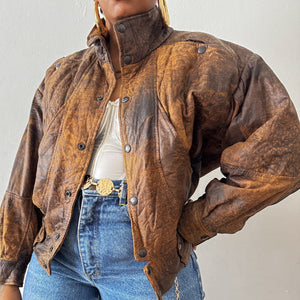 Newly Added: Distressed Bomber Genuine Leather Jacket