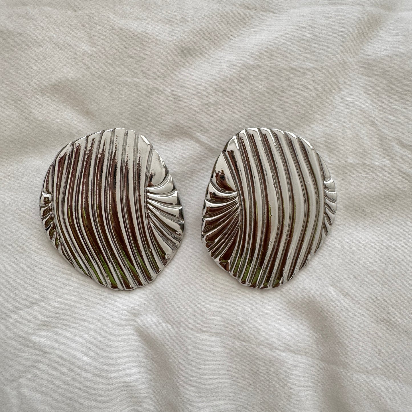 New Accessories: Shell Gold & Silver Plated Statement Earrings