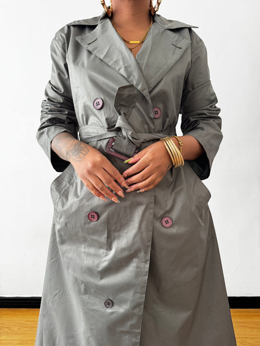 Elegant Double Breasted Rain Coat