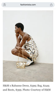 Newly Added: Branded Paco Rabanne H&M Sequin Disc Dress Silver Gold Rare Collab Limited Luxury