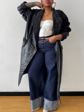 Load image into Gallery viewer, Newly Added: Genuine Leather Batwing Vintage Trench Coat