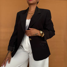 Load image into Gallery viewer, Newly Added: Vintage Elegant Blazer with Silk Collar &amp; Sleeves