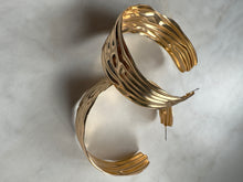 Load image into Gallery viewer, Accessories: Gold-Plated Sculptural Hoop Earrings - Thrift Happens 2