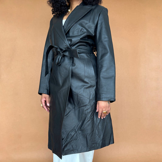 Brand New Genuine Leather Classic Trench Coat