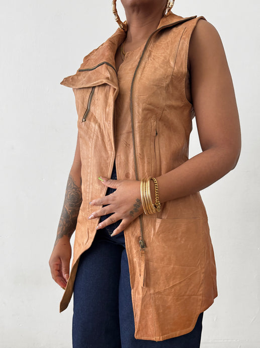 Newly Added: Genuine Leather Asymmetrical Vest