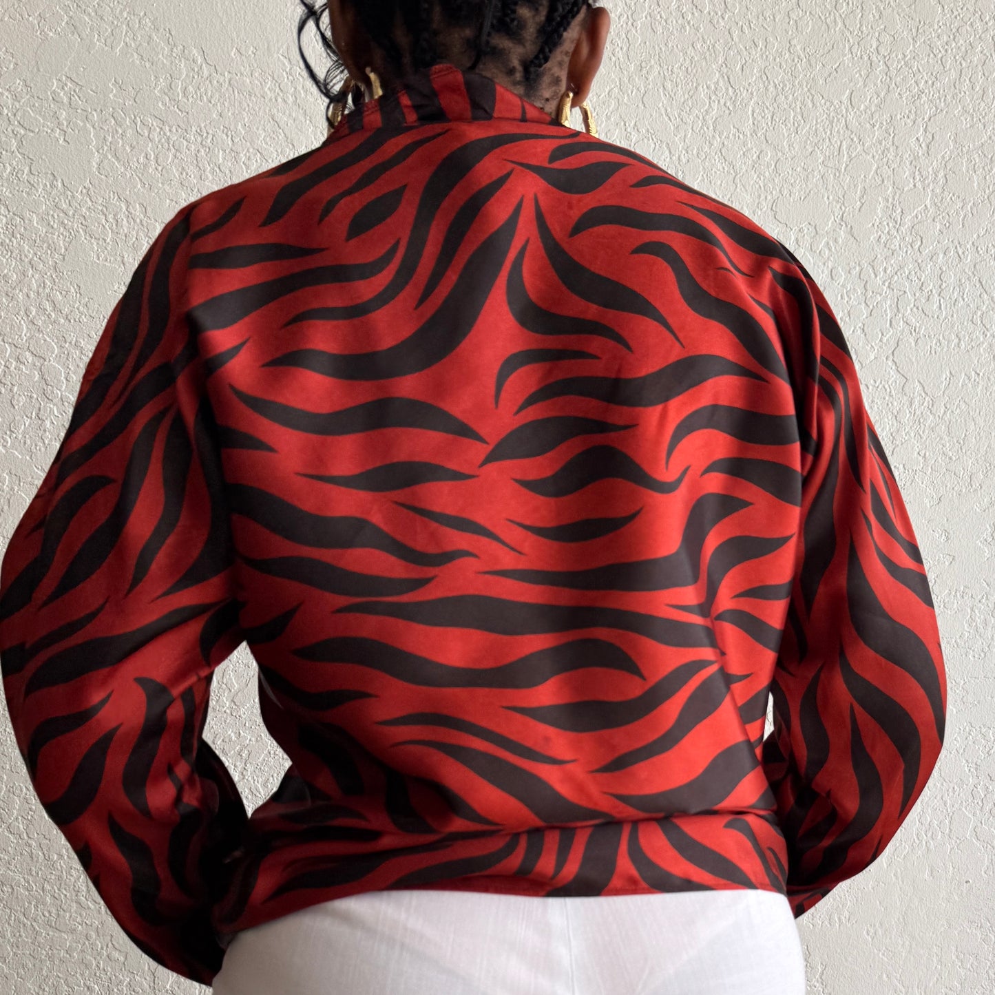 Newly Added: Silky Zebra Print Vintage Blouse