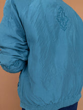 Load image into Gallery viewer, Newly Added: Teal Embroidered Lightweight Jacket