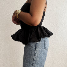 Load image into Gallery viewer, Flared Peplum Bubble Bottom Spaghetti Top
