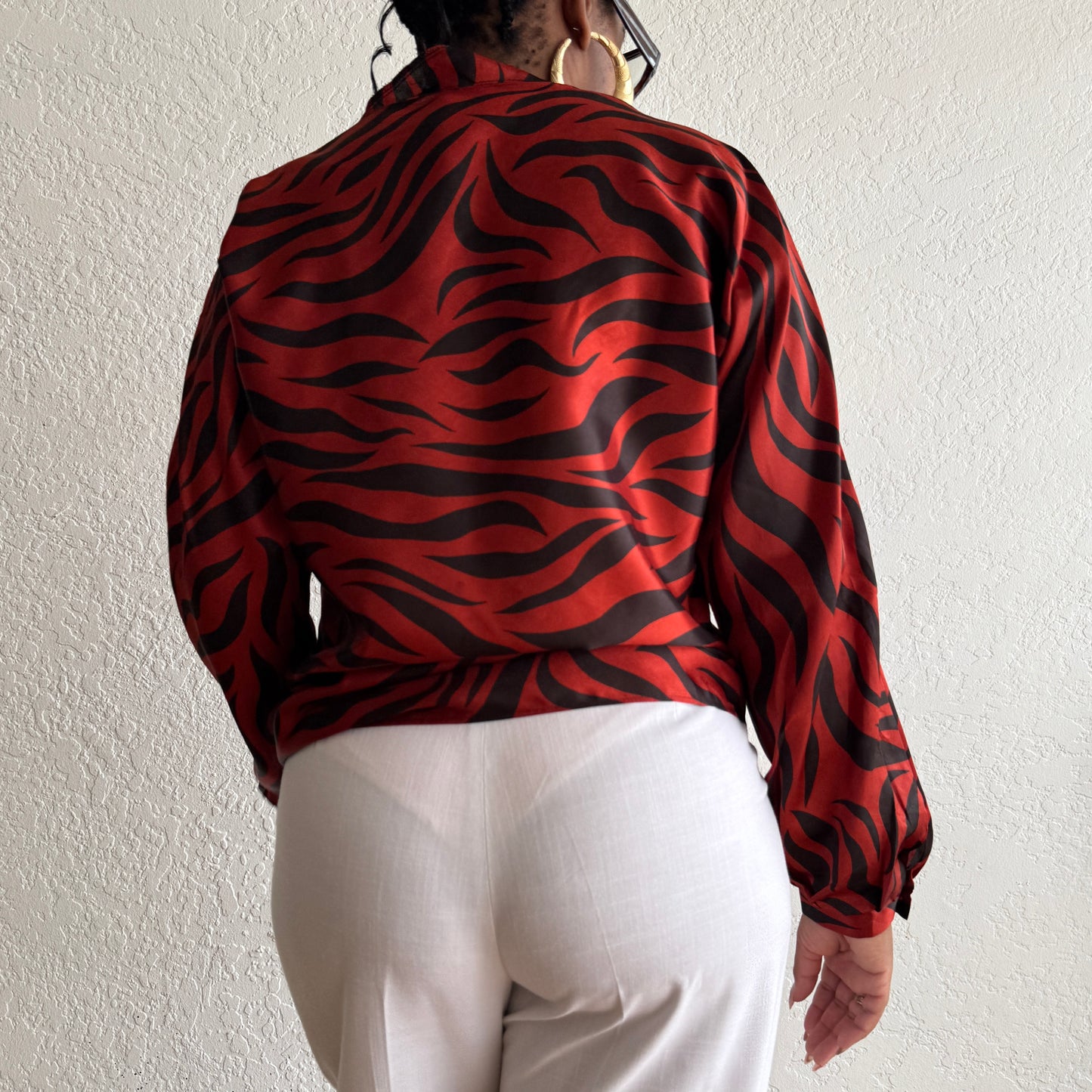 Newly Added: Silky Zebra Print Vintage Blouse