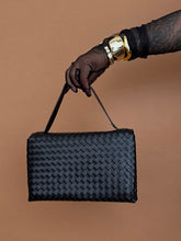 Load image into Gallery viewer, Accessories: Black Woven Envelope Shoulder/Sling Bag - Thrift Happens 2