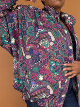 Load image into Gallery viewer, Newly Added: Vintage Print Zip-Up Light Jacket