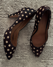 Load image into Gallery viewer, Newly Added: Genuine Leather &amp; Fur Polka Dot Heels