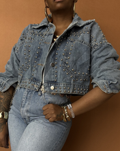 Load image into Gallery viewer, Newly Added: Cropped Denim Jacket