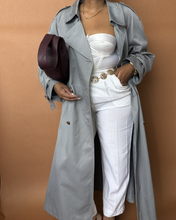 Load image into Gallery viewer, Newly Added: Vintage Grey Trench Coat - Thrift Happens 2