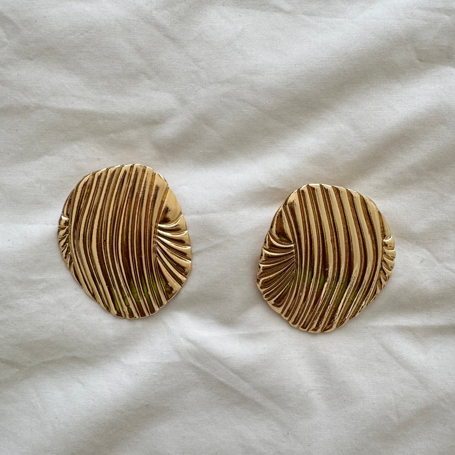 New Accessories: Shell Gold & Silver Plated Statement Earrings