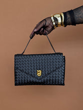 Load image into Gallery viewer, Accessories: Black Woven Envelope Shoulder/Sling Bag - Thrift Happens 2