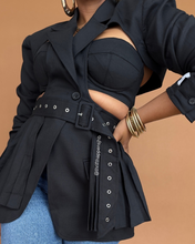 Load image into Gallery viewer, Branded: Rokh x H&amp;M Cut-Out Tailored Blazer with matching Corset/Bra - Thrift Happens 2