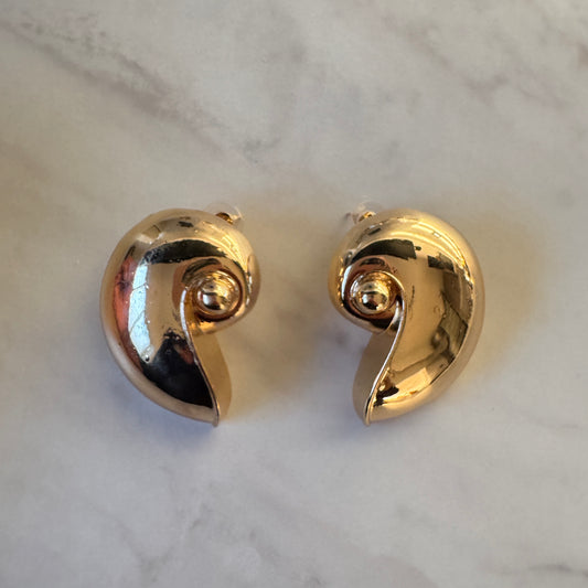 Newly Added: Shell Shaped Gold/Silver Plated Statement Earrings