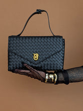 Load image into Gallery viewer, Accessories: Black Woven Envelope Shoulder/Sling Bag - Thrift Happens 2