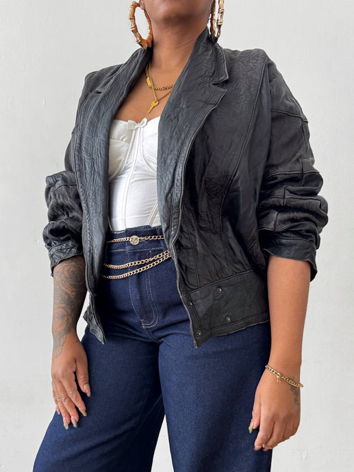 Newly Added: Vintage Genuine Leather Batwing Jacket