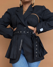 Load image into Gallery viewer, Branded: Rokh x H&amp;M Cut-Out Tailored Blazer with matching Corset/Bra - Thrift Happens 2