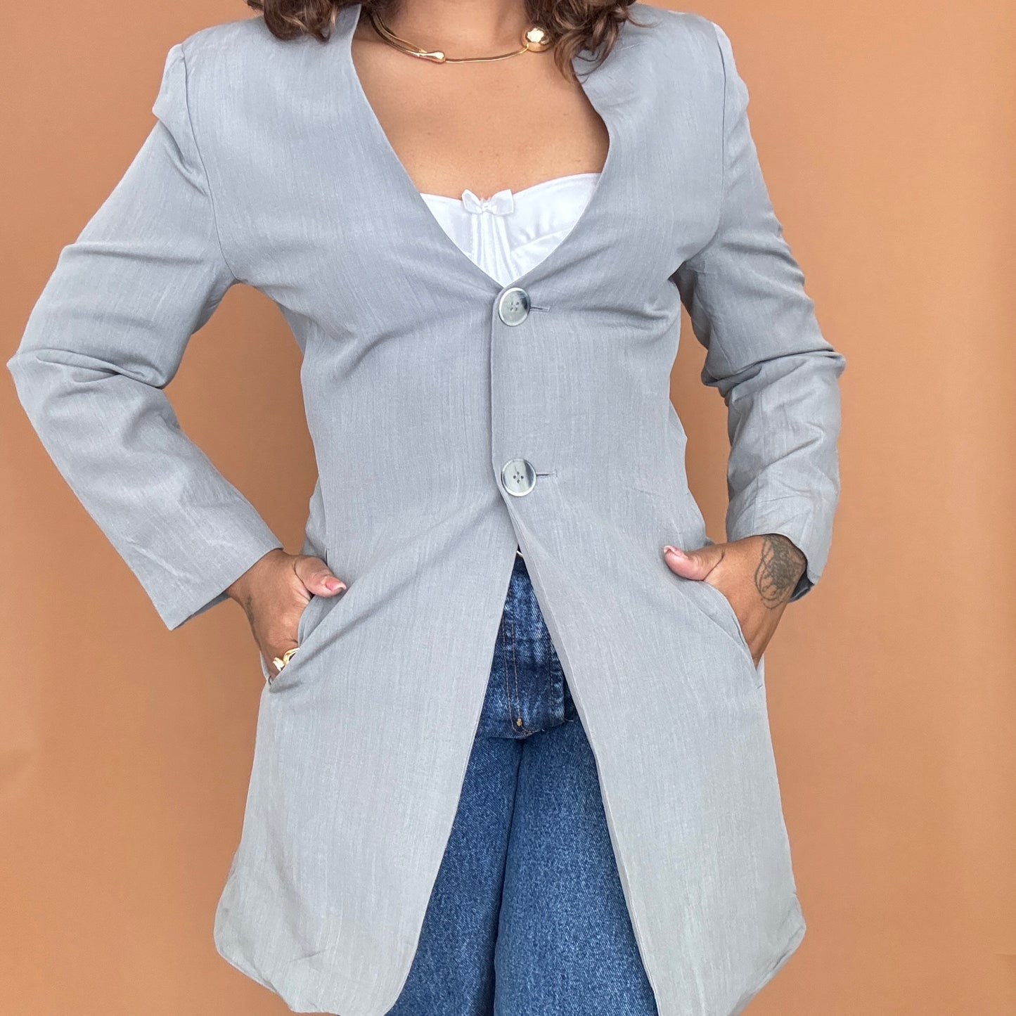 Sale: Vintage Collarless Blazer