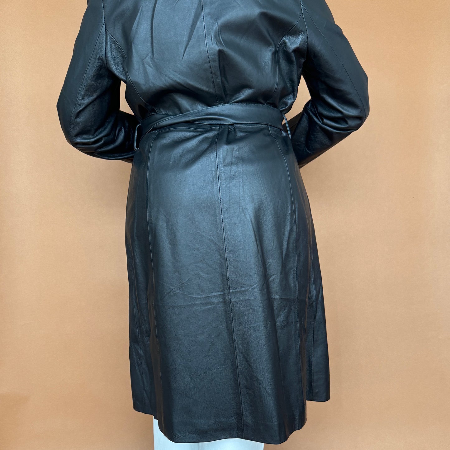 Brand New Genuine Leather Classic Trench Coat