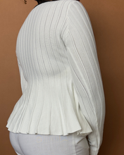 Load image into Gallery viewer, Newly Added: White Peplum Formal Top