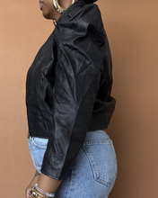 Load image into Gallery viewer, Newly Added: Genuine Bubble Cropped Leather Jacket