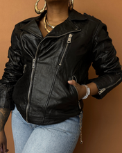 Load image into Gallery viewer, Newly Added: Genuine Leather Biker Jacket
