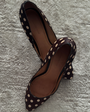 Load image into Gallery viewer, Newly Added: Genuine Leather &amp; Fur Polka Dot Heels