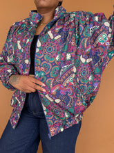 Load image into Gallery viewer, Newly Added: Vintage Print Zip-Up Light Jacket