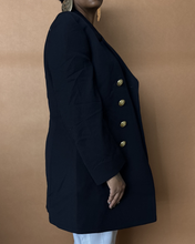 Load image into Gallery viewer, Newly Added: Navy Blue High Quality Thick Double Breasted Blazer - Thrift Happens 2