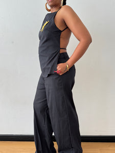 Linen Two Piece Backless Set