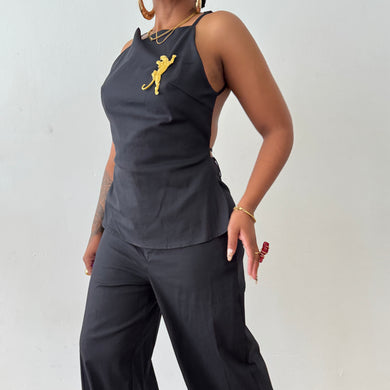 Brand New Linen Two Piece Backless Set