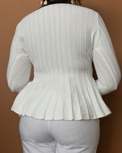 Load image into Gallery viewer, Newly Added: White Peplum Formal Top