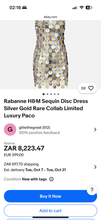 Load image into Gallery viewer, Newly Added: Branded Paco Rabanne H&amp;M Sequin Disc Dress Silver Gold Rare Collab Limited Luxury