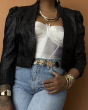 Load image into Gallery viewer, Newly Added: Genuine Bubble Cropped Leather Jacket
