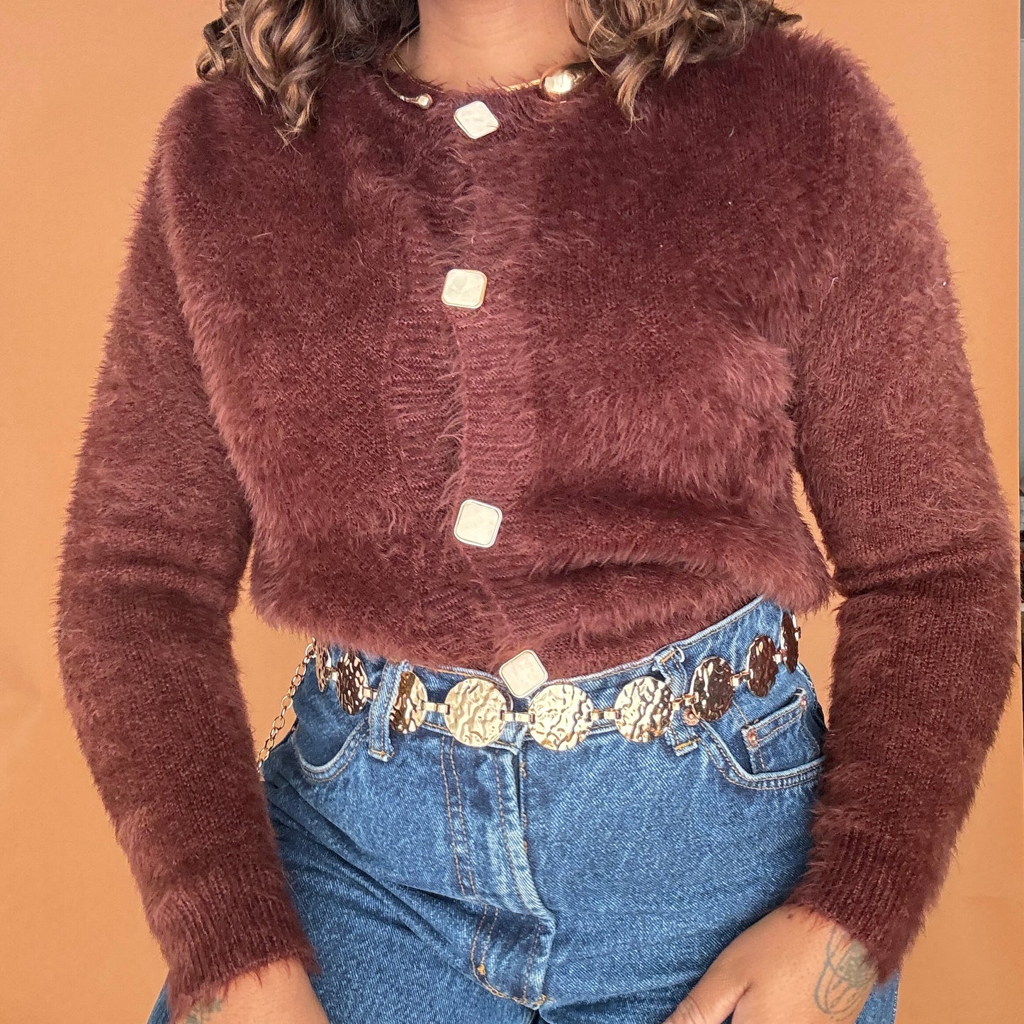 Sale: Fluffy Faux Mohair Cardigan