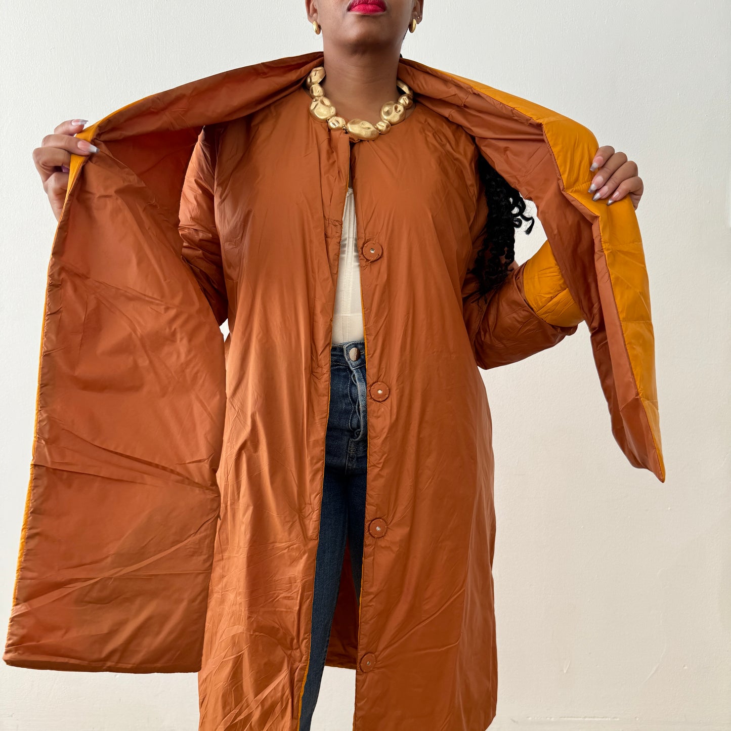 Newly Added: Brand New Light Duck Down Reversible Winter Coat with Scarf