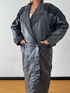 Newly Added: Genuine Leather Batwing Vintage Trench Coat