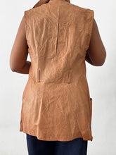 Load image into Gallery viewer, Newly Added: Genuine Leather Asymmetrical Vest