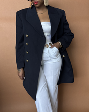 Load image into Gallery viewer, Newly Added: Navy Blue High Quality Thick Double Breasted Blazer - Thrift Happens 2