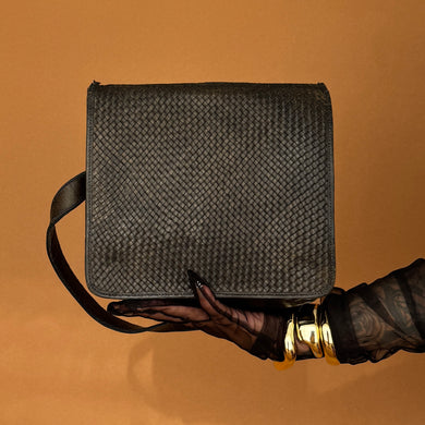 Newly Added: Genuine Leather Vintage Woven Tote Bag