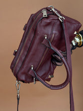 Load image into Gallery viewer, Accessories: Burgundy Pebbled Leather Mini Tote Bag - Thrift Happens 2