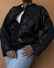 Load image into Gallery viewer, Newly Added: Genuine Leather Patchwork Weaved Jacket