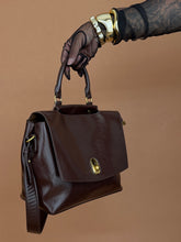 Load image into Gallery viewer, Accessories: Structured Top-Handle Leather Satchel - Thrift Happens 2